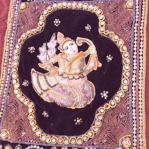 Pillow Case Gold Soutache Embroidered Boho